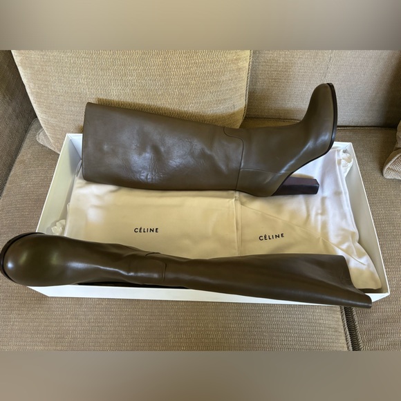 Old Celine - Phoebe Philo Era - Kaky - Green Leather Boots EU39 - Picture 5 of 8